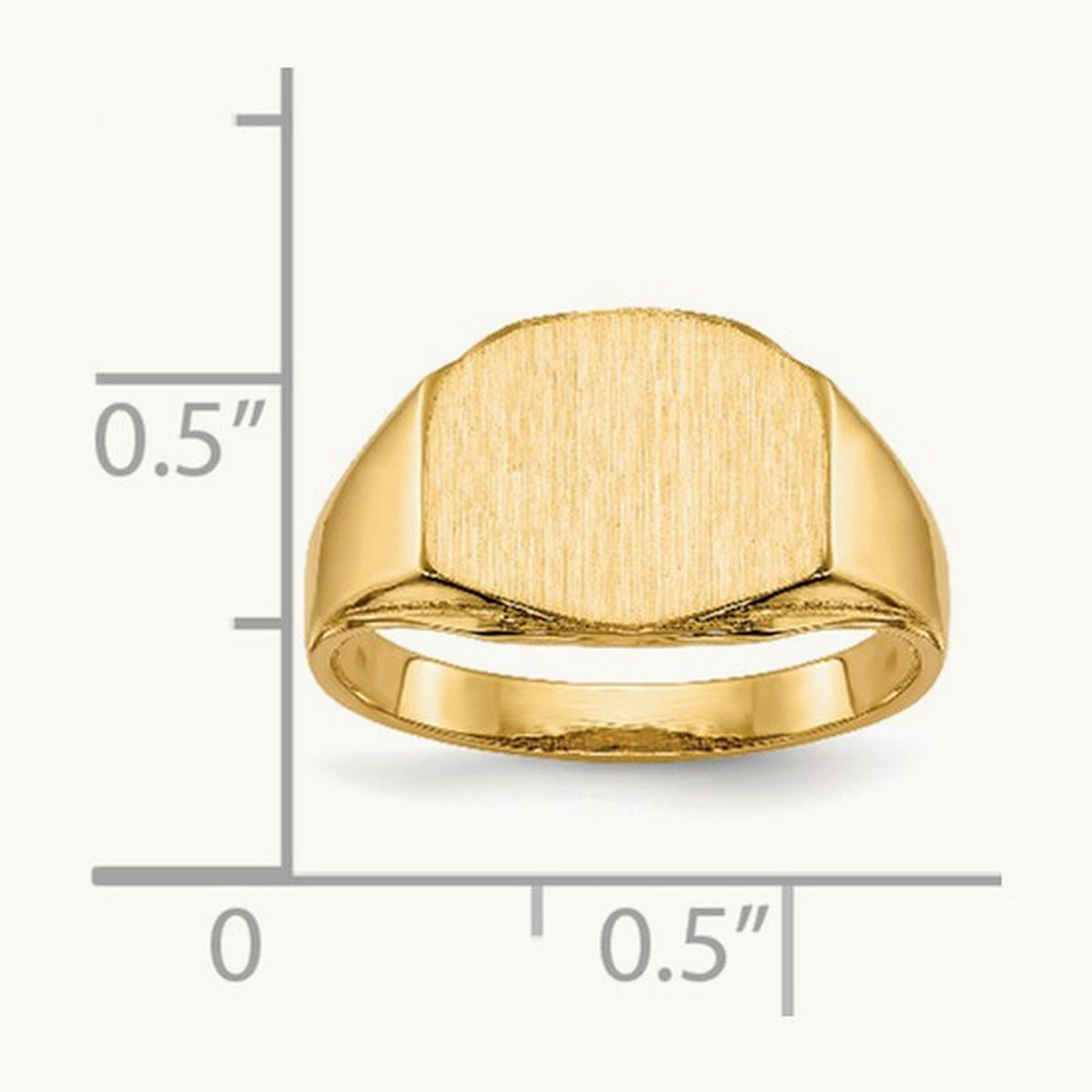 11.5x8. Open Back Signet Ring, 5mm, 14K