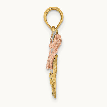 And Diamond-cut Butterfly Charm — 14K Two-Tone Gold
