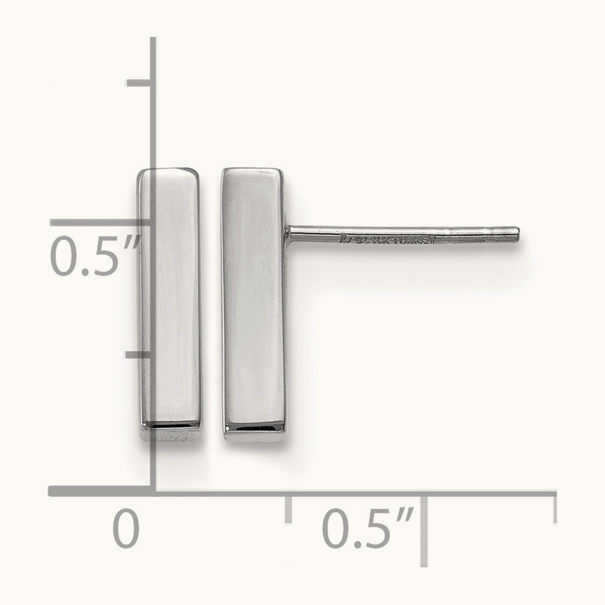 Polished Post Earrings — Leslie's — 14K White Gold