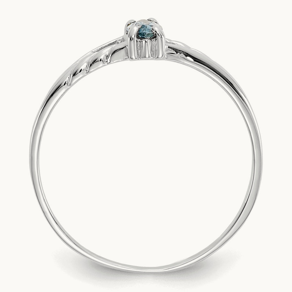 Aquamarine Birthstone Ring, 14K White Gold