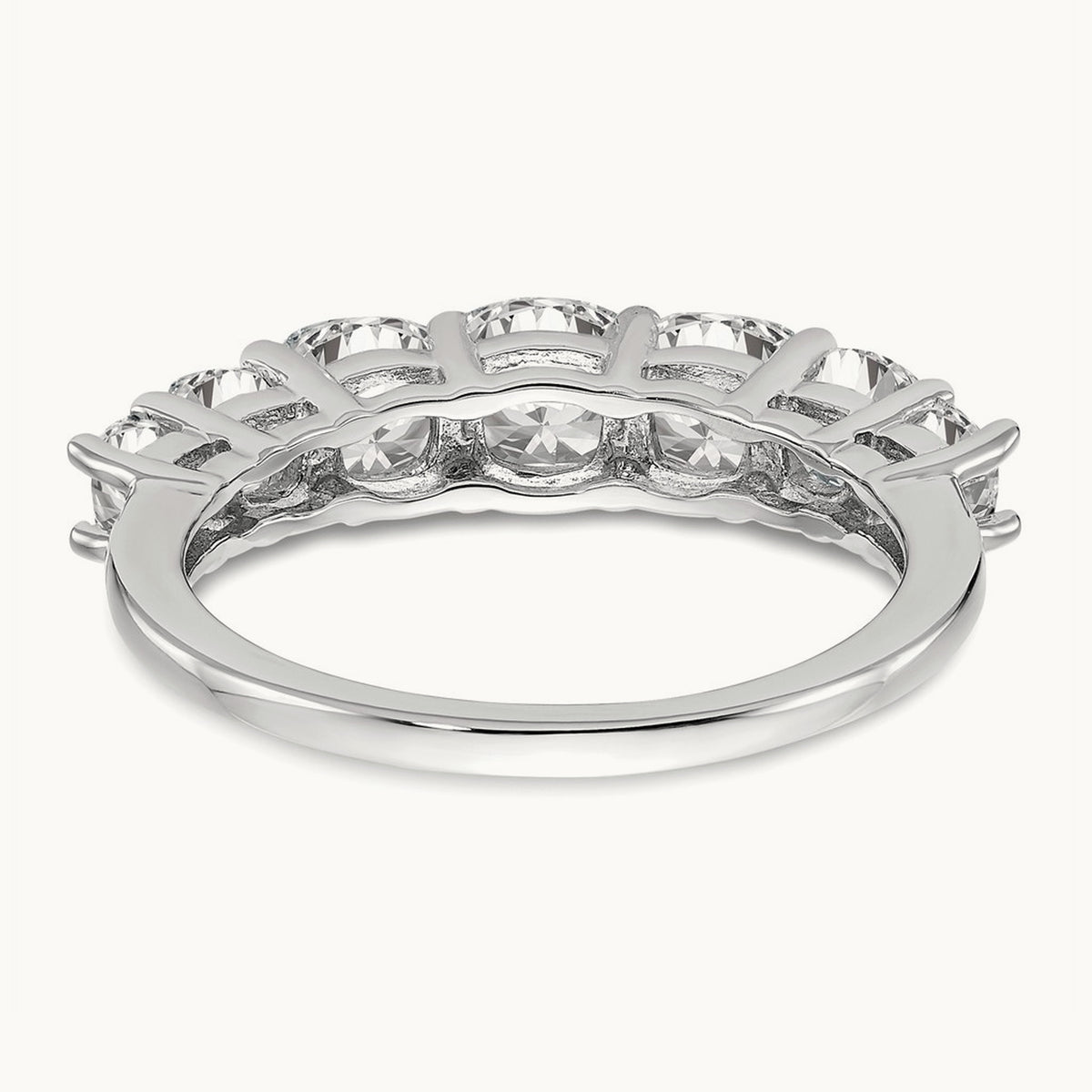 Cushion 7 Stone Band, 1.50-3.25 ct tw Lab-Grown Diamond — 1 5/8 ct, 14K White Gold