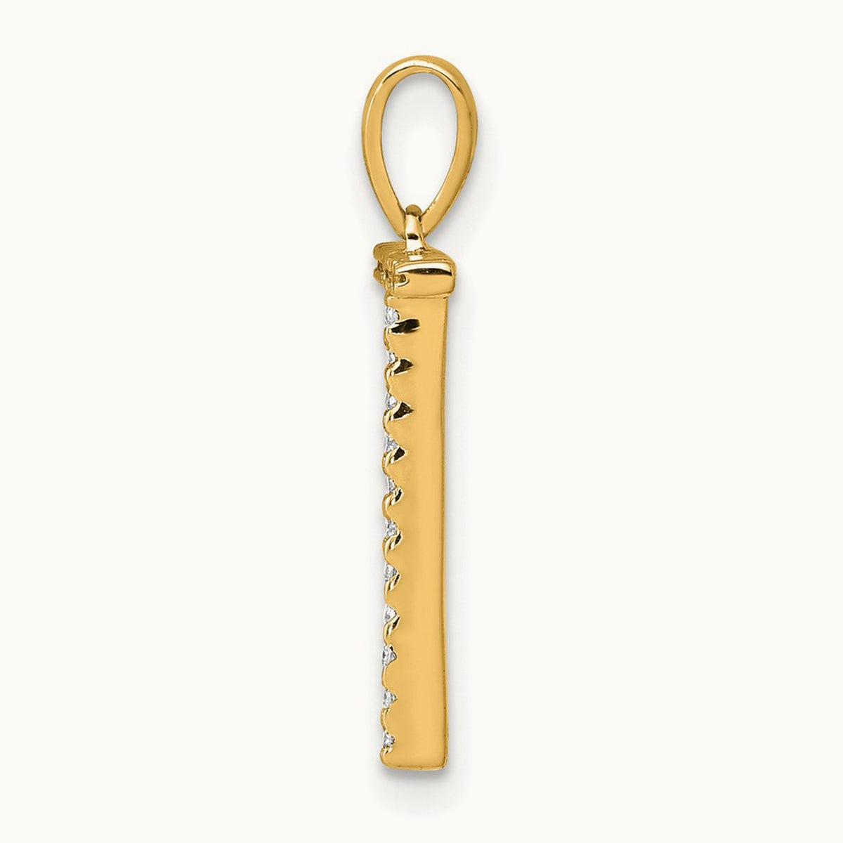Diamond Letter T Initial Pendant, 14K