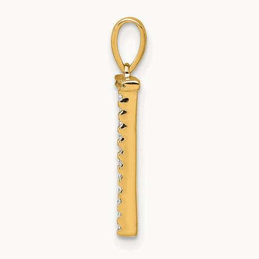 Diamond Letter T Initial Pendant, 14K