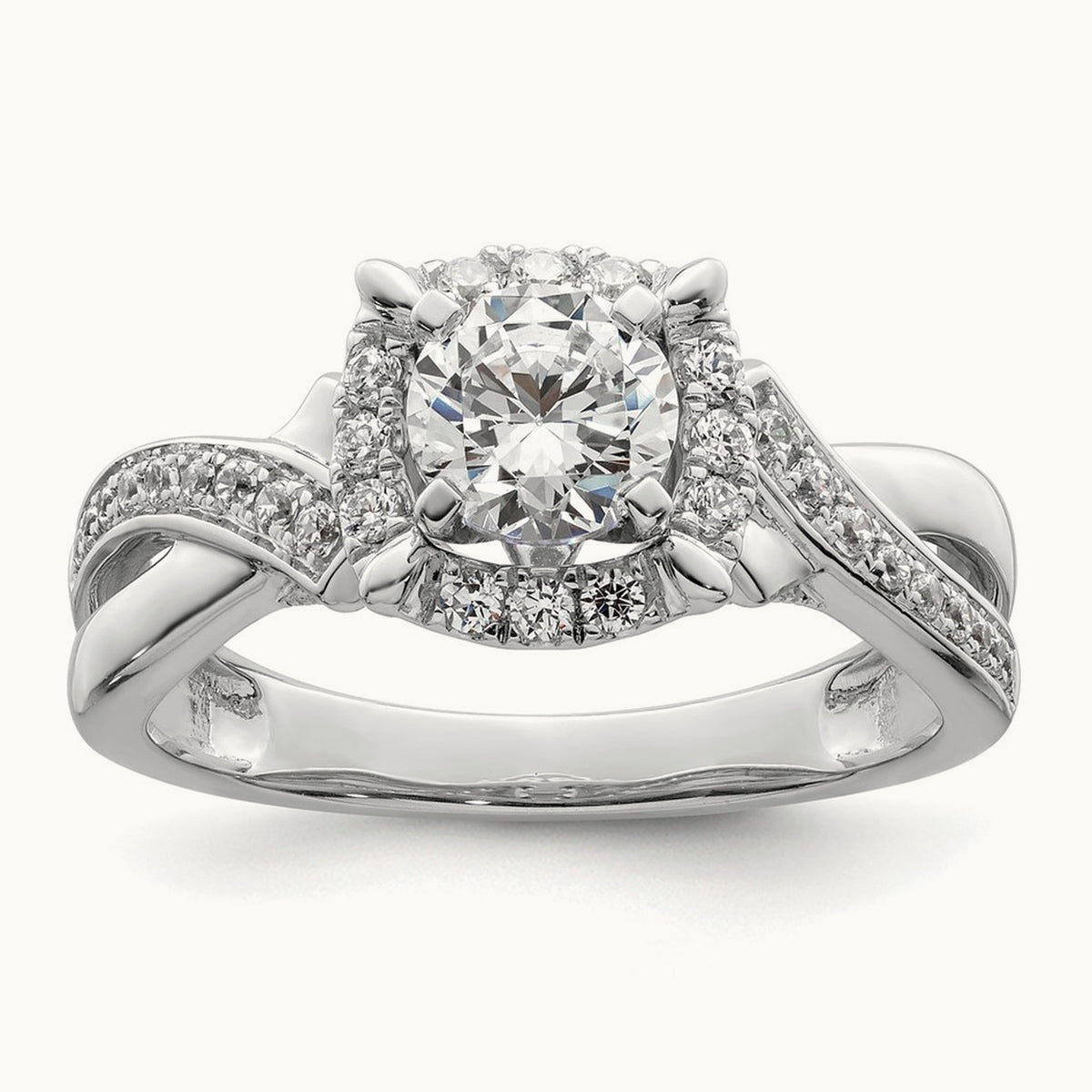Halo Round Semi-Mount Engagement Ring, 0.25 ct tw