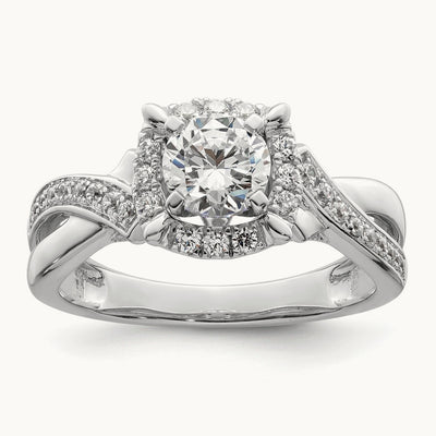 Halo Round Semi-Mount Engagement Ring, 0.25 ct tw