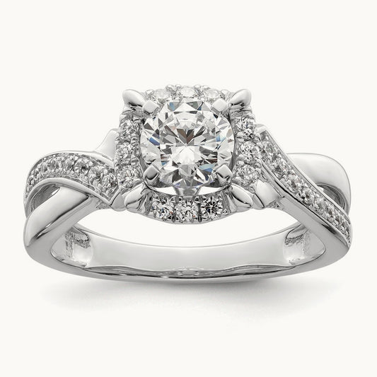Halo Round Semi-Mount Engagement Ring, 0.25 ct tw