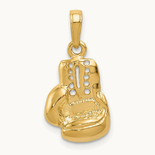 Polished Cut-out Boxing Glove Charm — 14K Yellow Gold