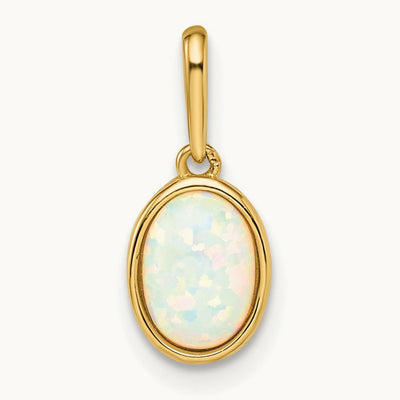 Lab Created Opal Pendant, 14K