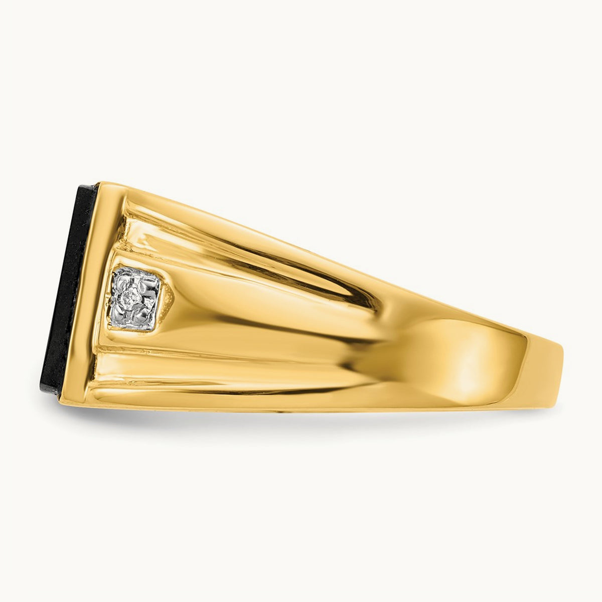 Men's Onyx and Diamond Ring, 14K