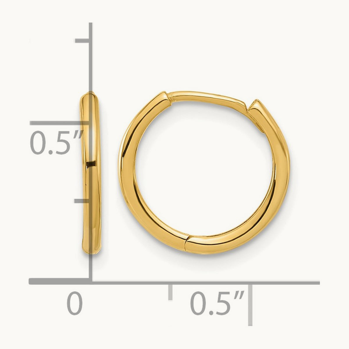 Polished Hinged Hoop Earrings — 14K Yellow Gold