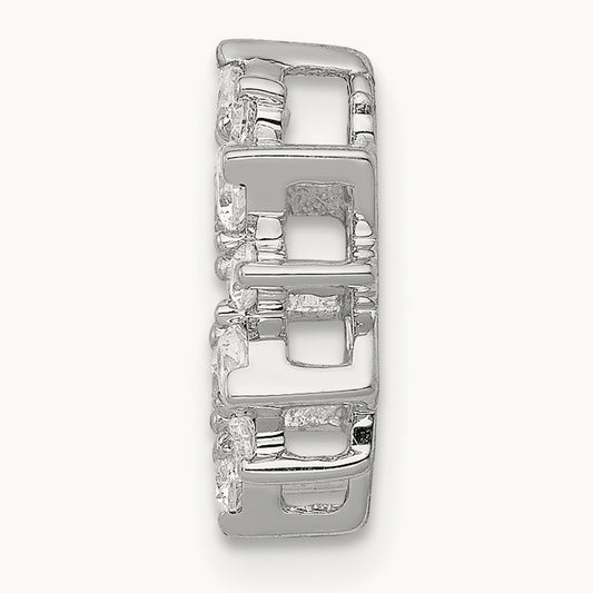 1/2ct. Diamond Fancy Circle Chain Slide, 14K White Gold