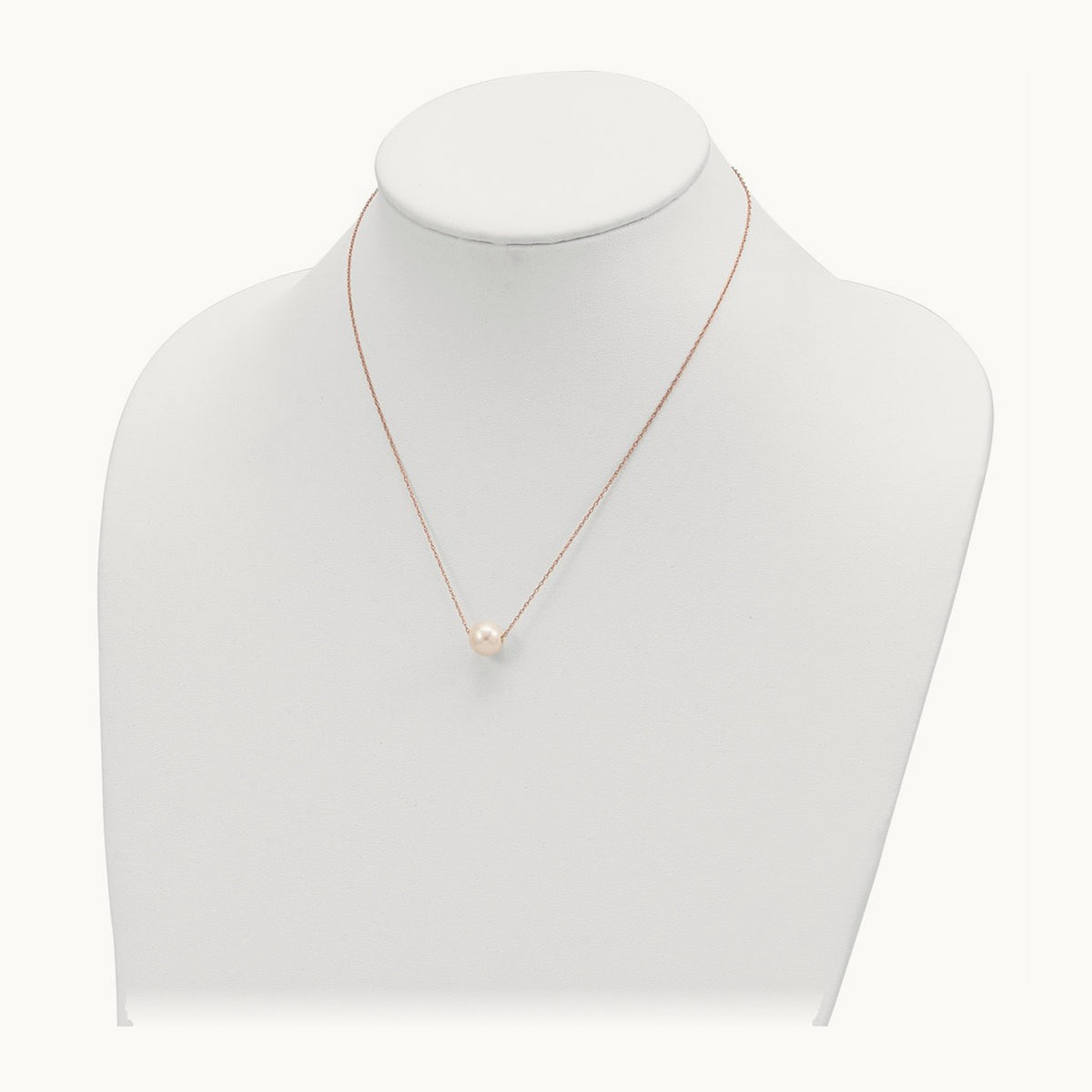 10- Semi-Round Freshwater Cultured Pearl Rope Necklace — 14K Rose Gold