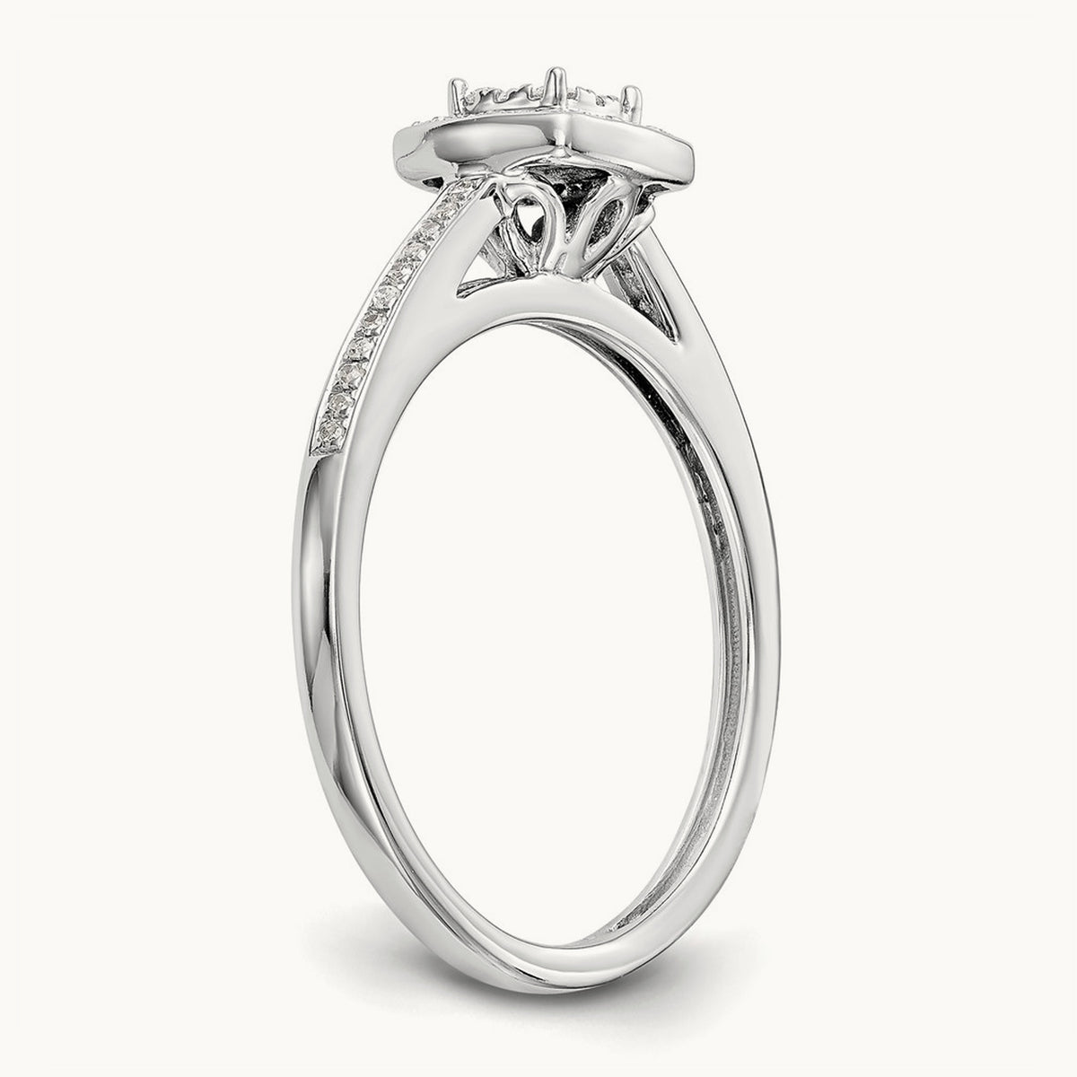 Complete Diamond Cluster Engagement Ring — 10K White Gold, 7