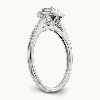 Complete Diamond Cluster Engagement Ring — 10K White Gold, 7