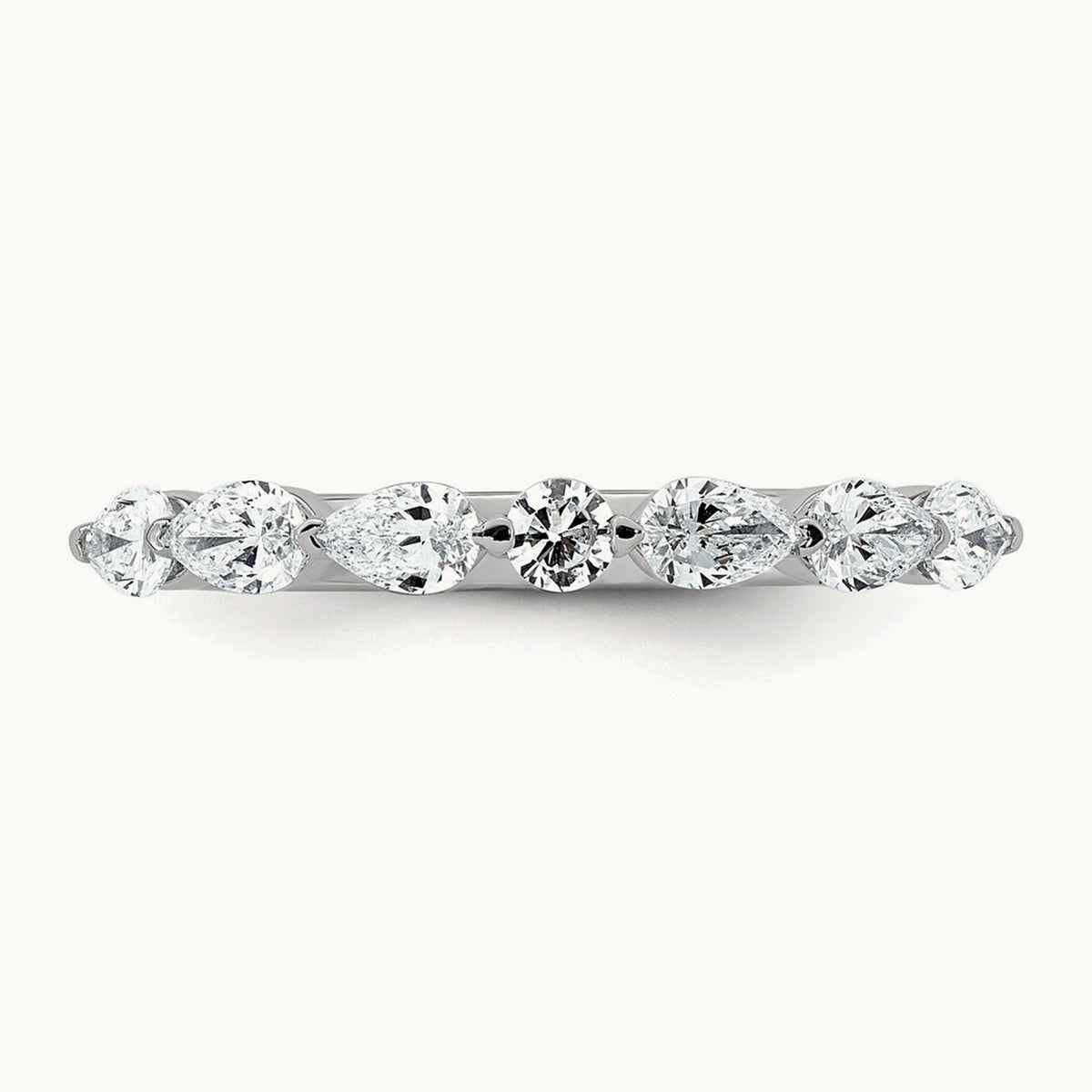 Pear Shape Stones Wedding Band, 0.50-1.00 ct tw Lab-Grown Diamond