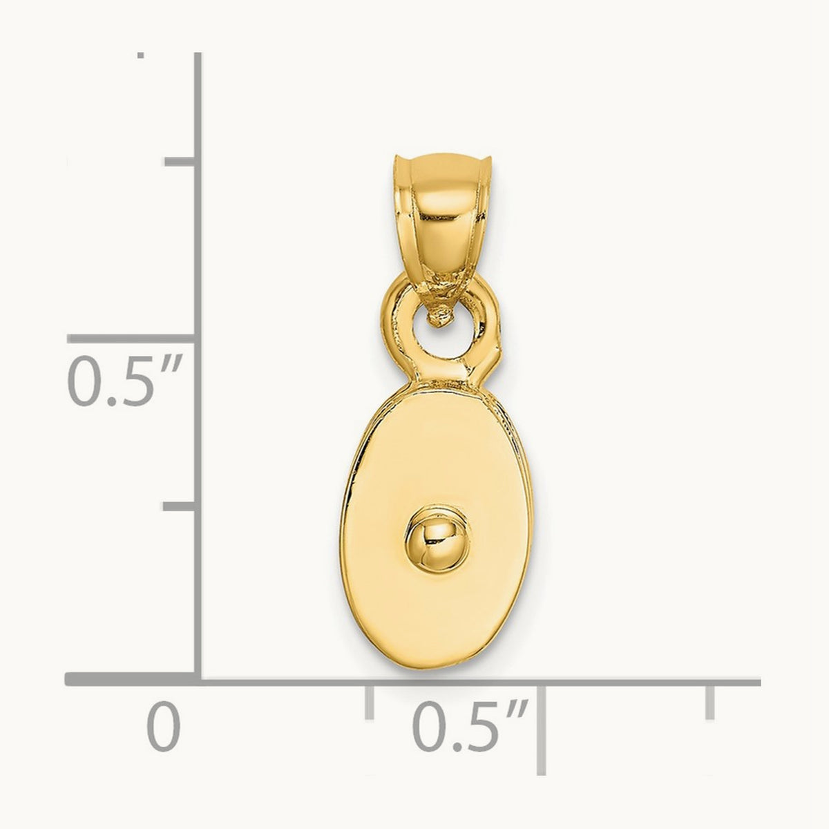 Polished 3-D Moveable Pulley Charm, 14K