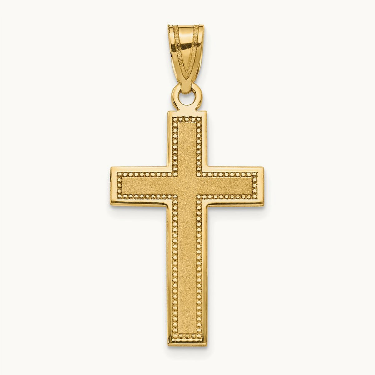 Medium Satin Cross Pendant, 14K