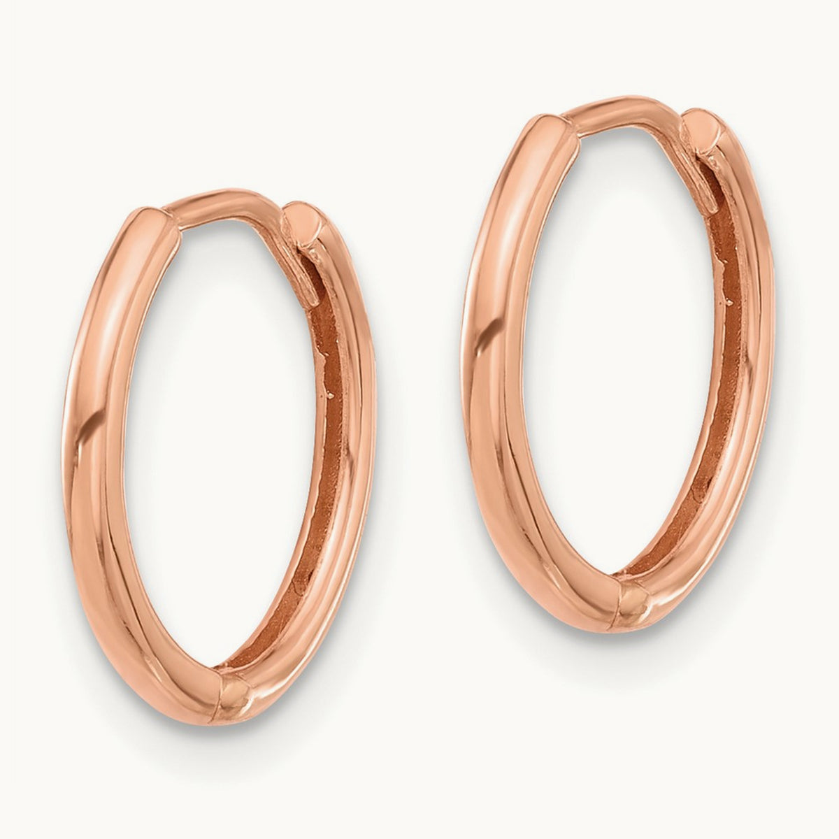 Polished Hinged Hoop Earrings — 14K Rose Gold