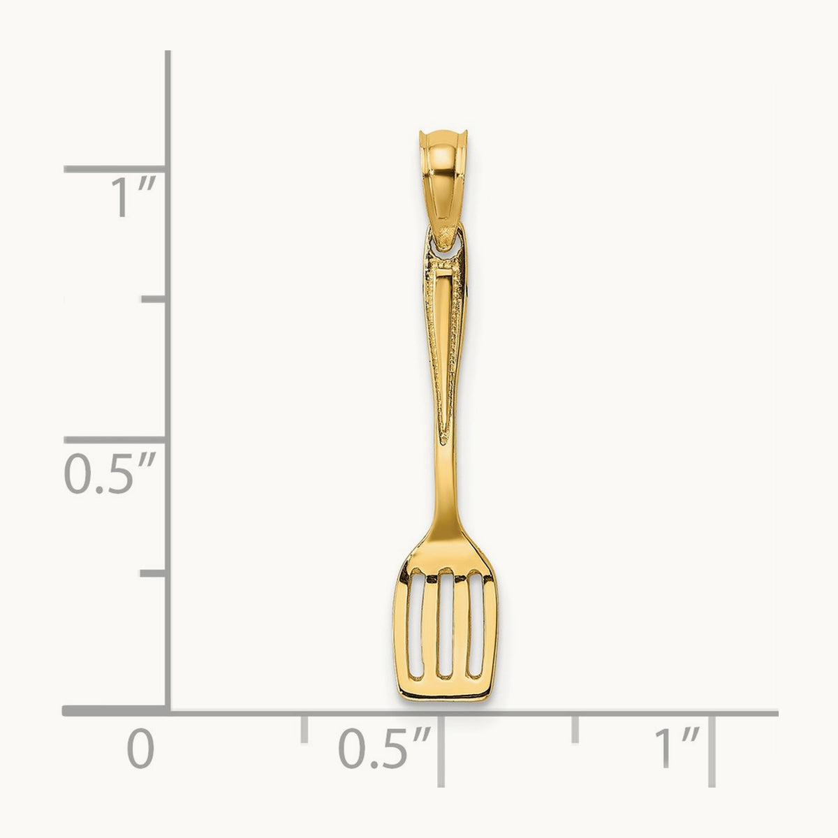3-D Polished Spatula Charm, 14K