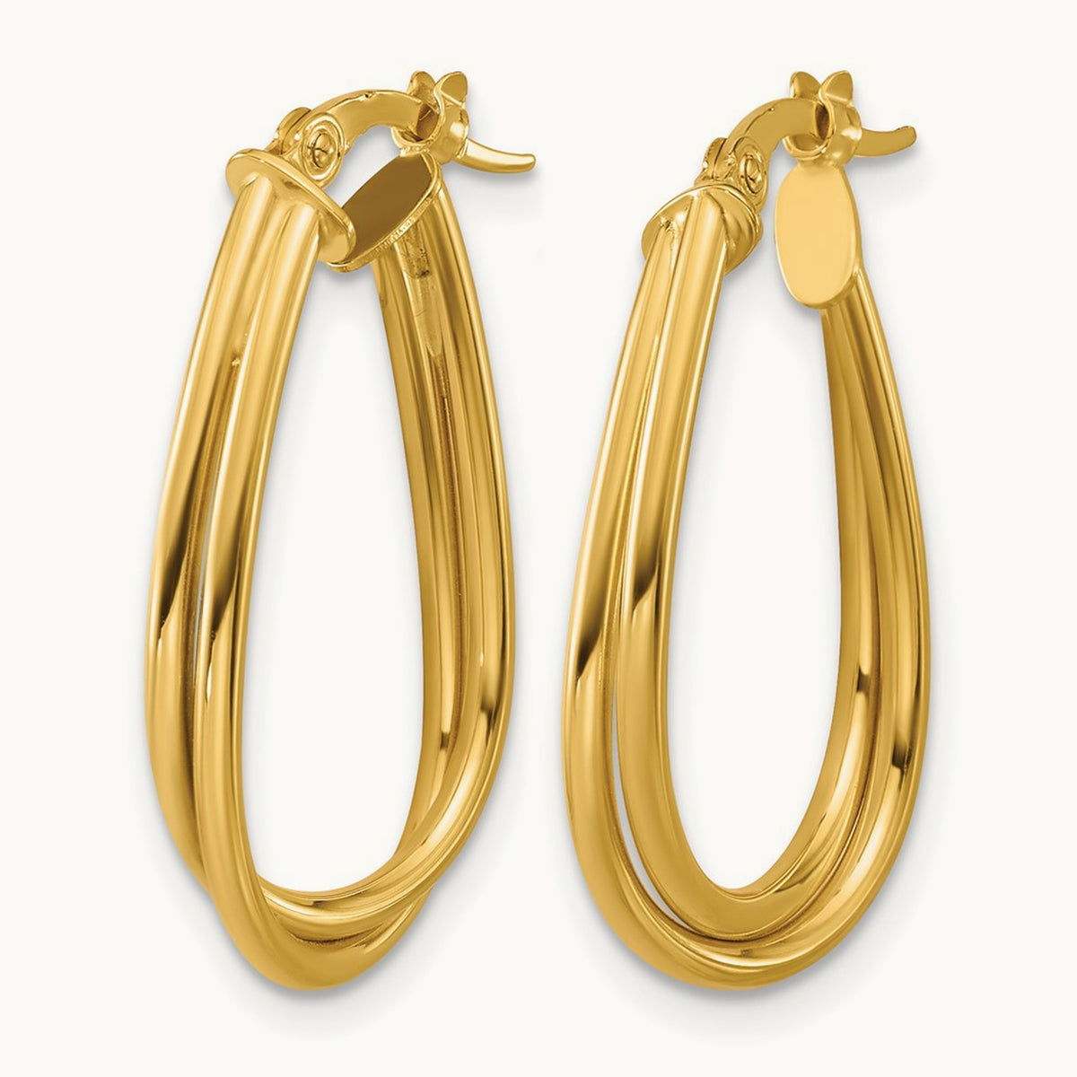 Polished Twisted Hoop Earrings, 14K — Leslie's