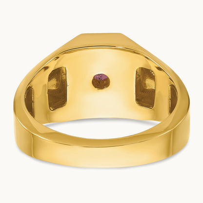 IBGoodman Men's Created Ruby Doublet Stone and Diamond Complete Ring, 14K