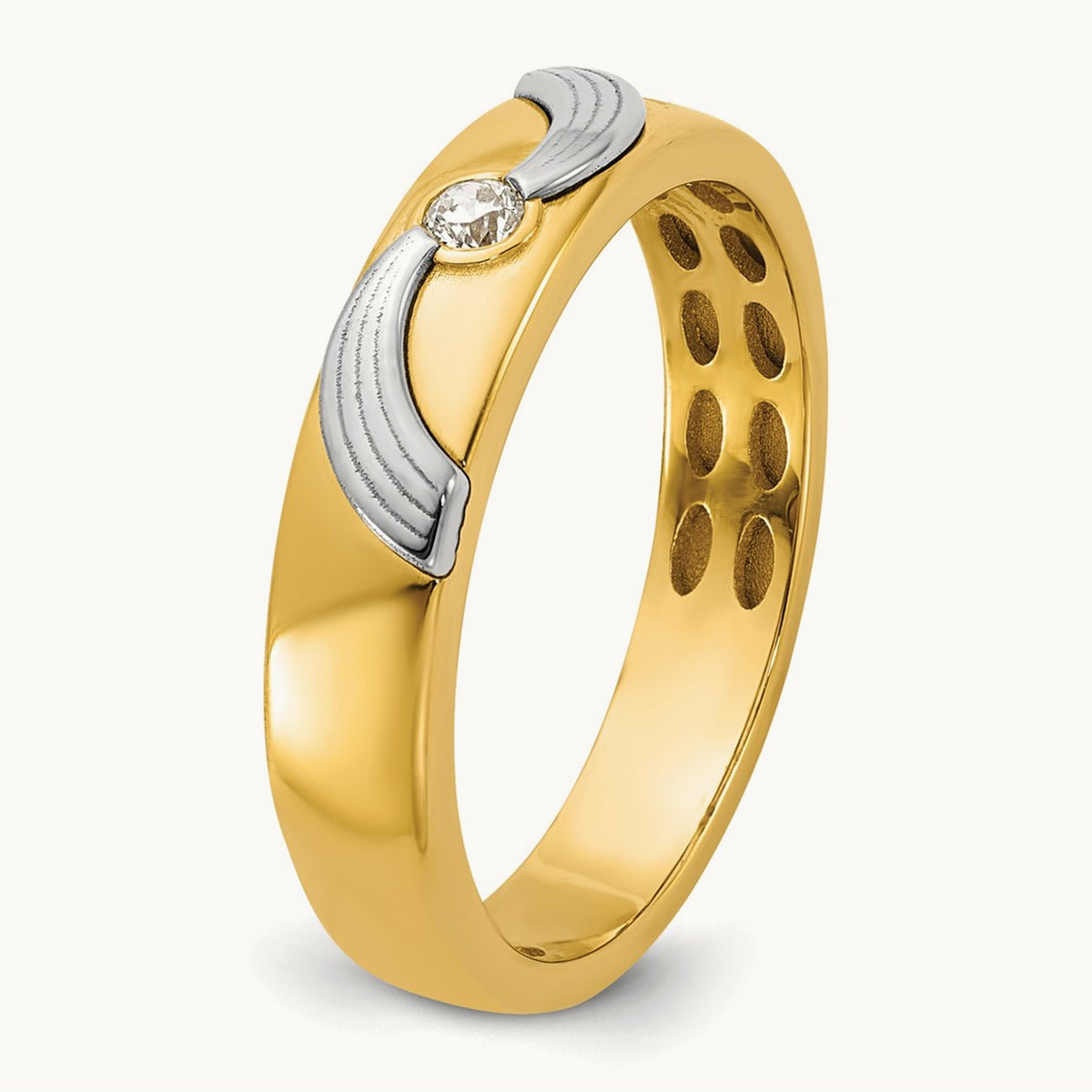 14ktt IB Goodman Mens Polished Diamond Ring Mounting