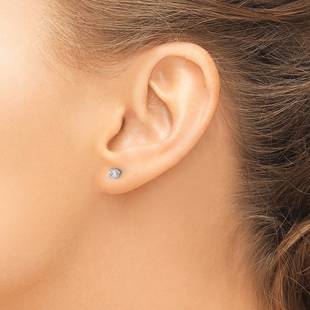 Diamond Stud Thread on/off Post Earrings — 3mm