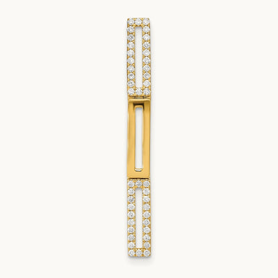 Polished Rectangle Link Diamond Chain Slide Pendant, 14K