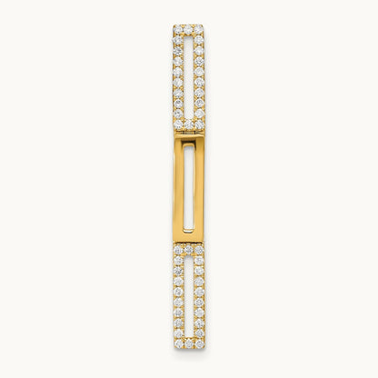 Polished Rectangle Link Diamond Chain Slide Pendant, 14K
