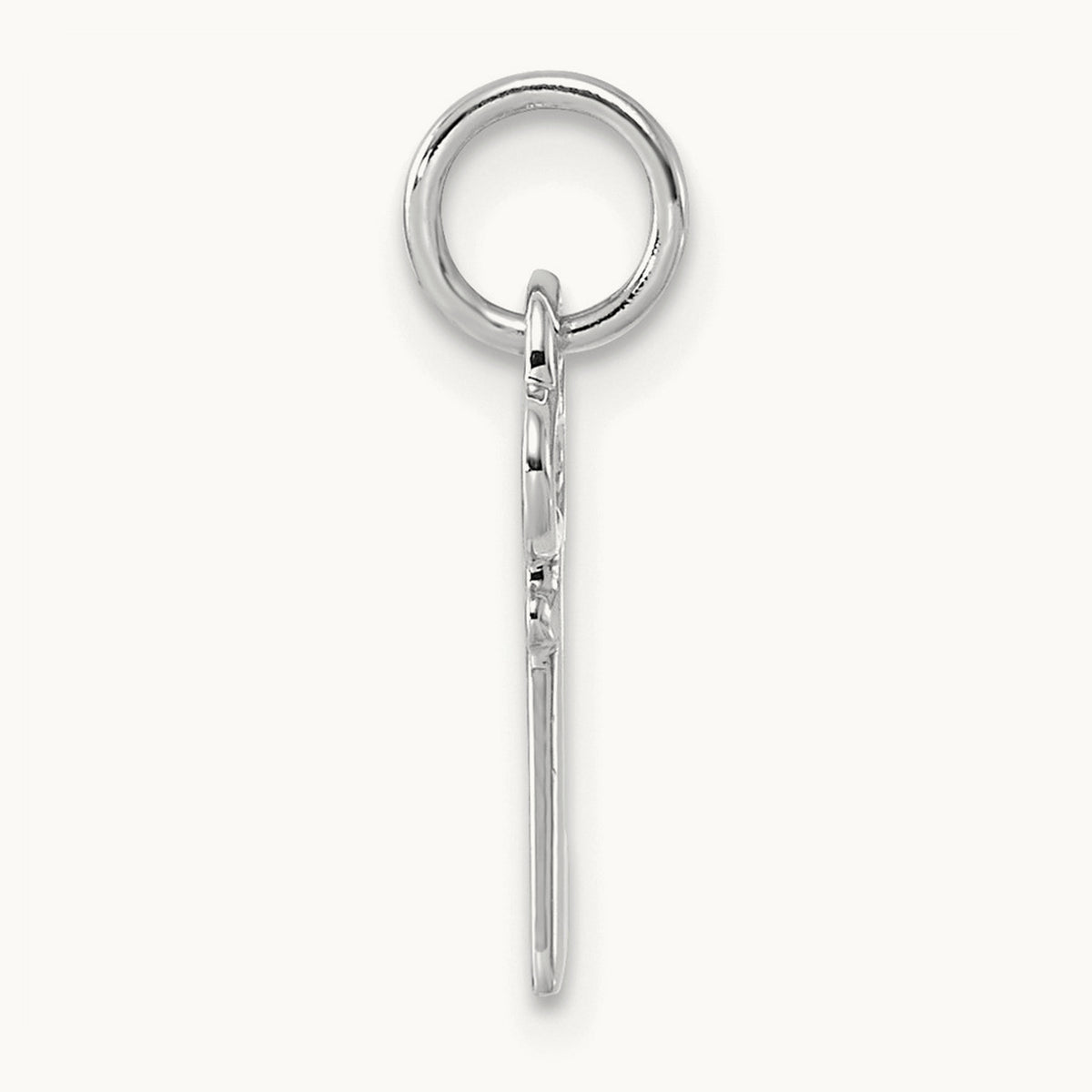 Key Initial Charm — 14K White Gold, W