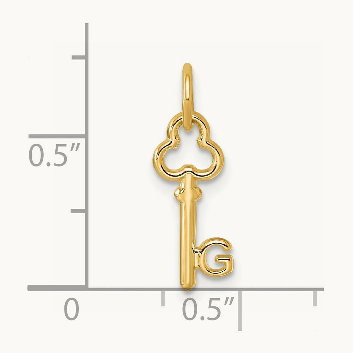Key Initial Charm — 14K Yellow Gold, G