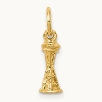 Solid Polished Space Needle Charm, 14K
