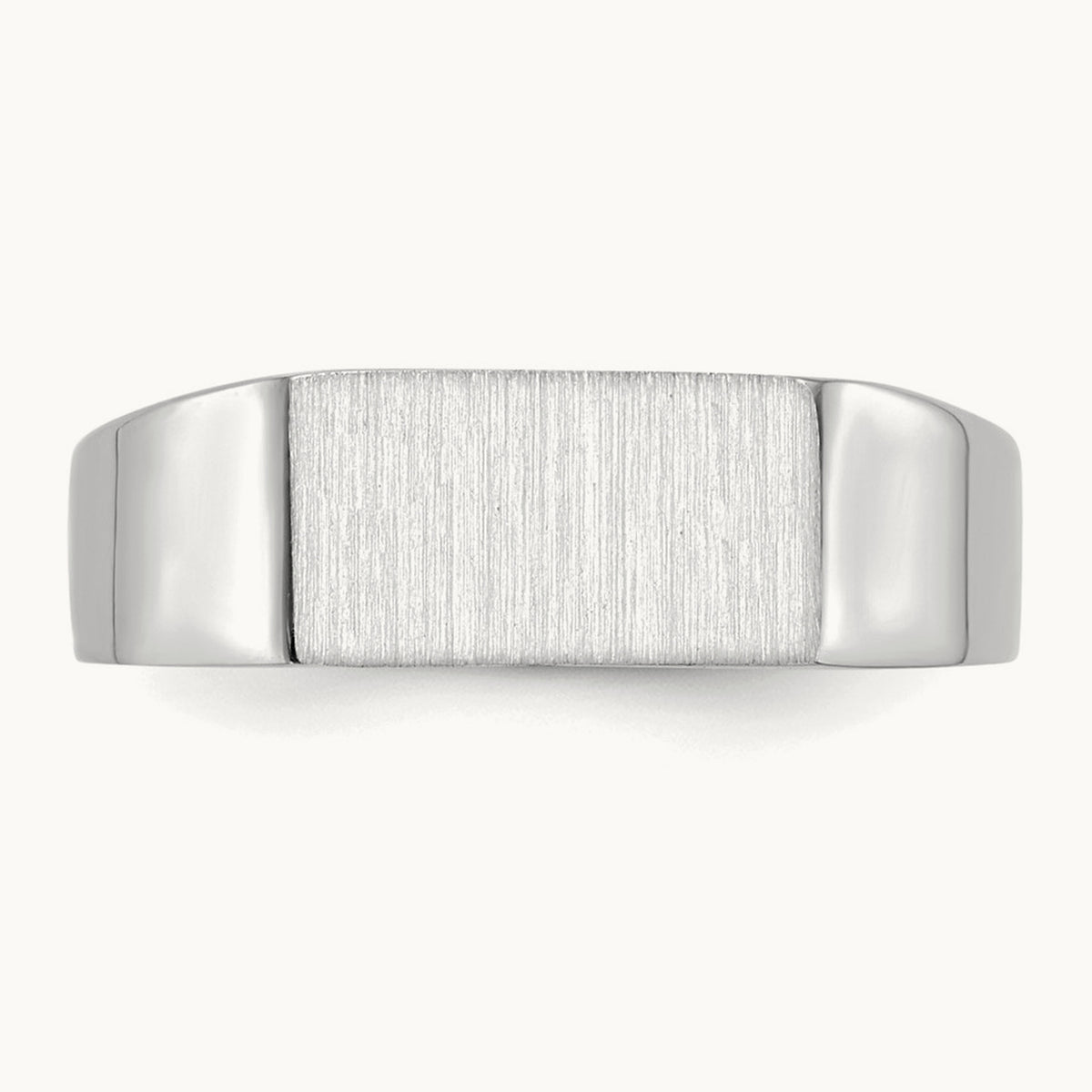10.5x5. Closed Back Signet Ring, 5mm, 14K White Gold