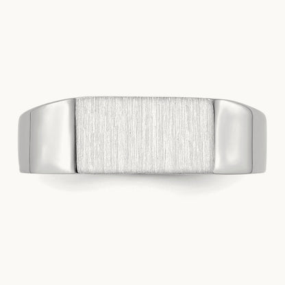 10.5x5. Closed Back Signet Ring, 5mm, 14K White Gold