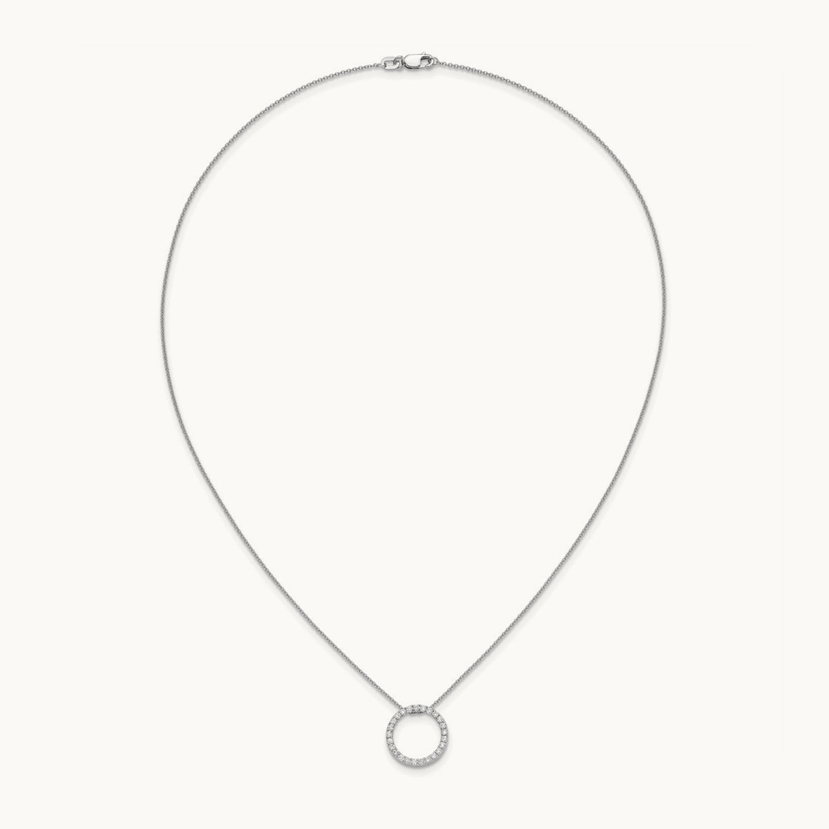 Diamond Circle 18 inch Necklace — 14K White Gold, 0.5 ct