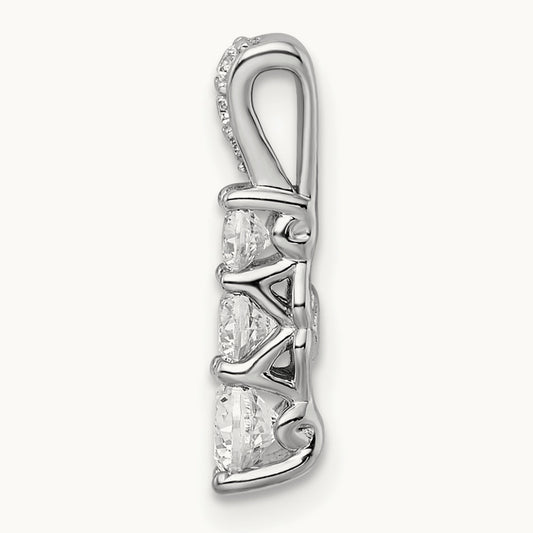 3 Stone Chain Slide, 0.50-1.00 ct tw Lab-Grown Diamond