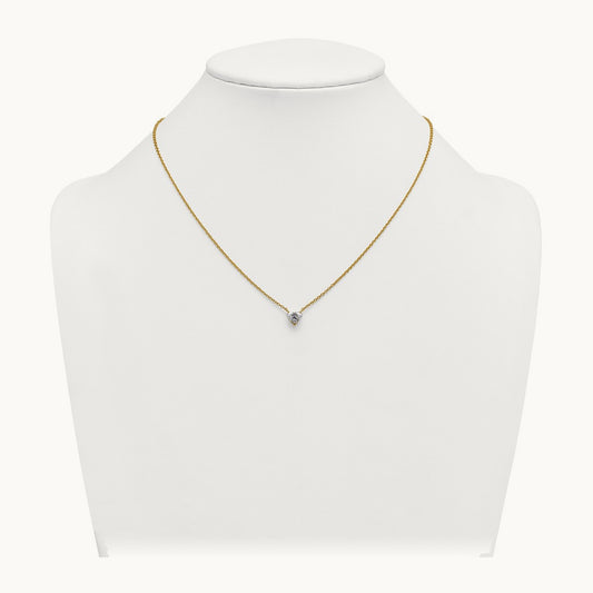 Heart Pendant with Chai, 1.00 ct tw Lab-Grown Diamond — 14K Yellow Gold