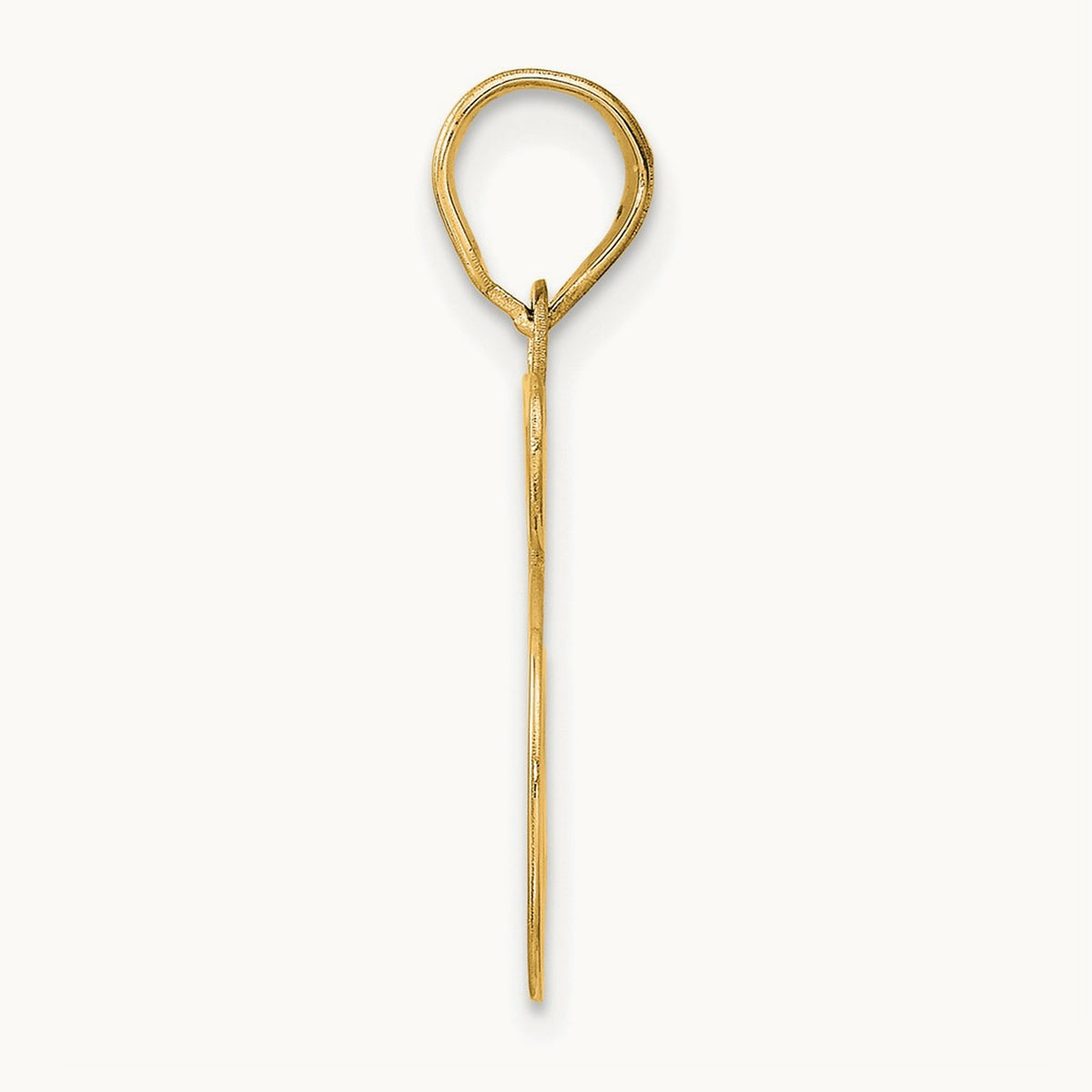 Polished Etched Number 45 Pendant, 14K