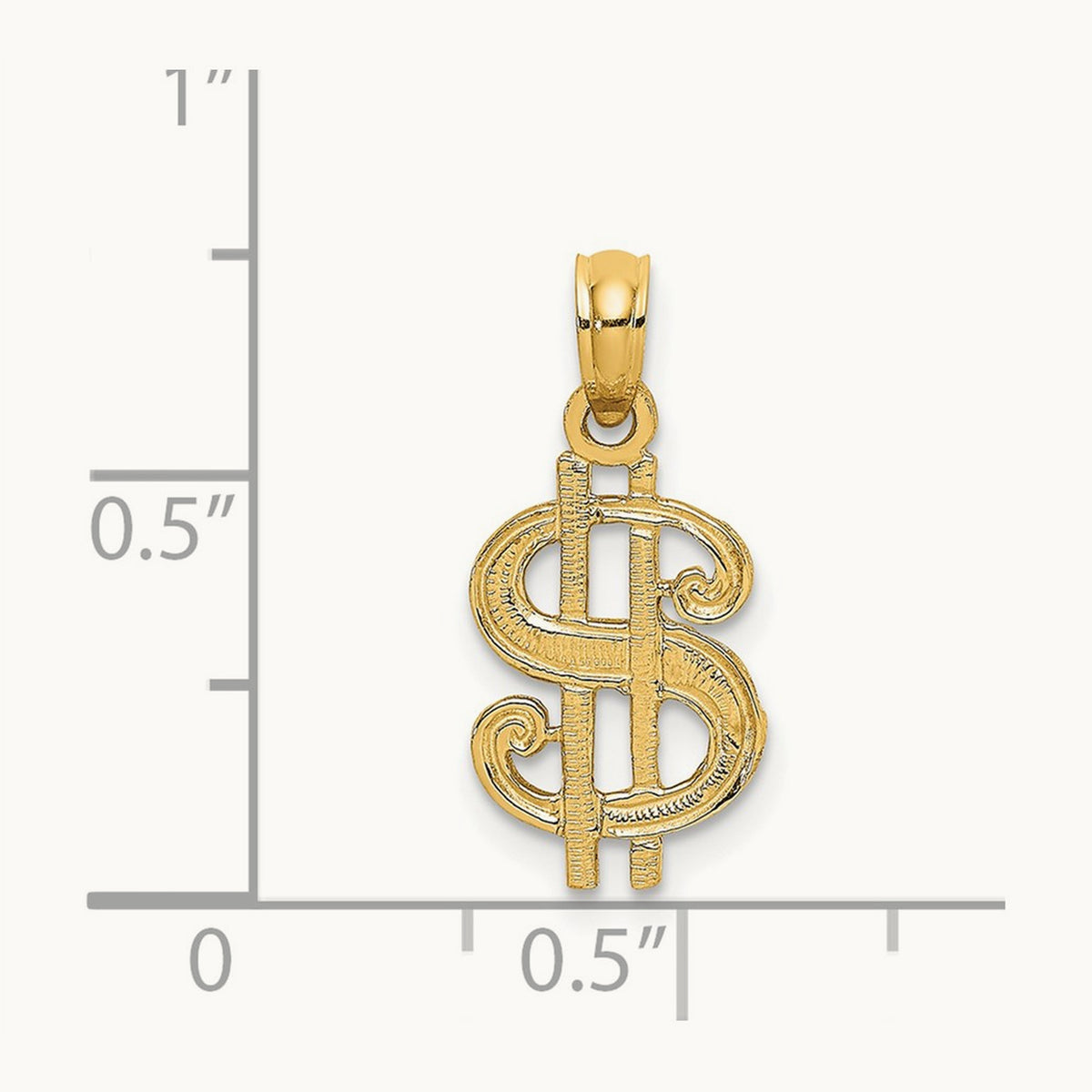 Dollar Sign Charm, 14K