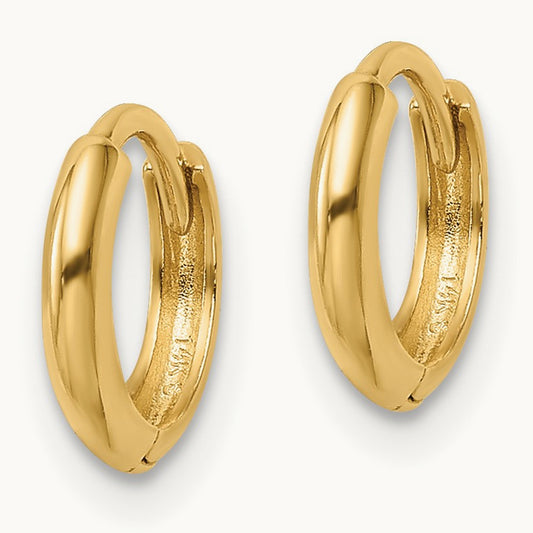 Polished Hinged Hoop Earrings, 14K
