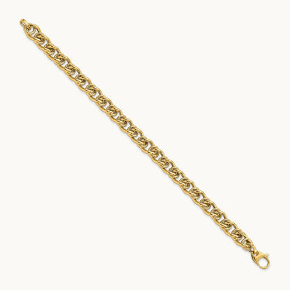 Polished Fancy Link Bracelet, 14K
