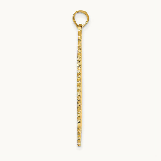 ST. LUCIA Island Map Pendant, 14K