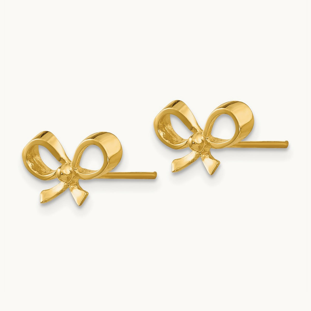 Bow Post Earrings, 14K