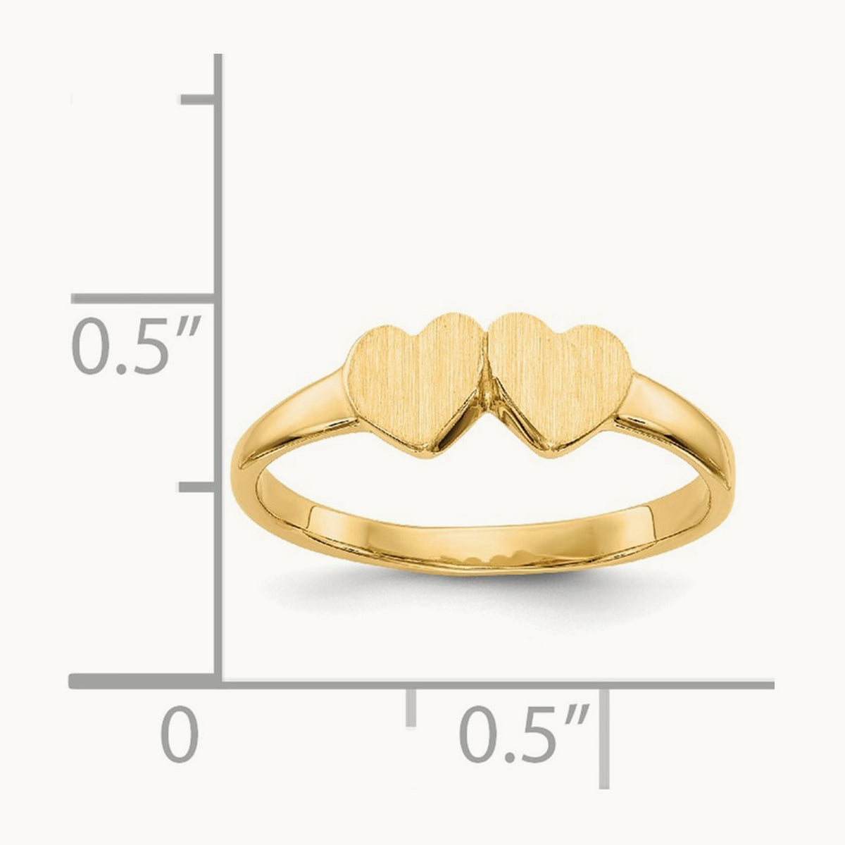Childs Double Heart Ring, 14K