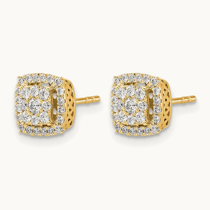 Diamond Post Earrings — 14K Yellow Gold