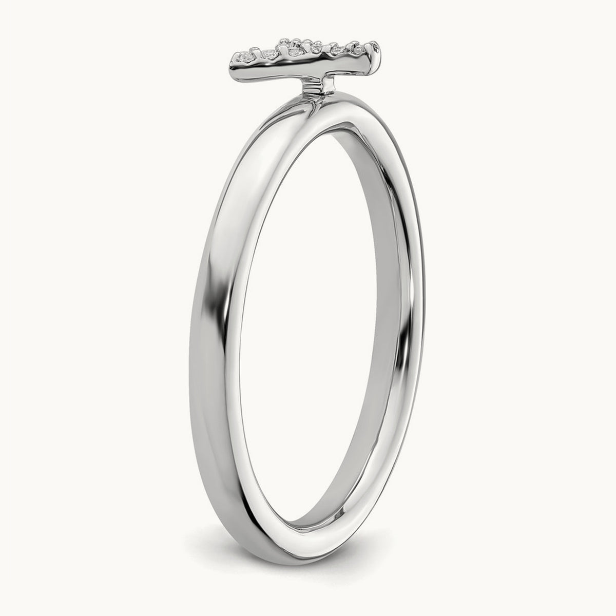 Stackable Diamond Ring — 14K White Gold, Y