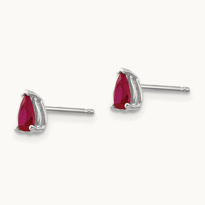 Ruby Ruby Earrings in 14K White Gold