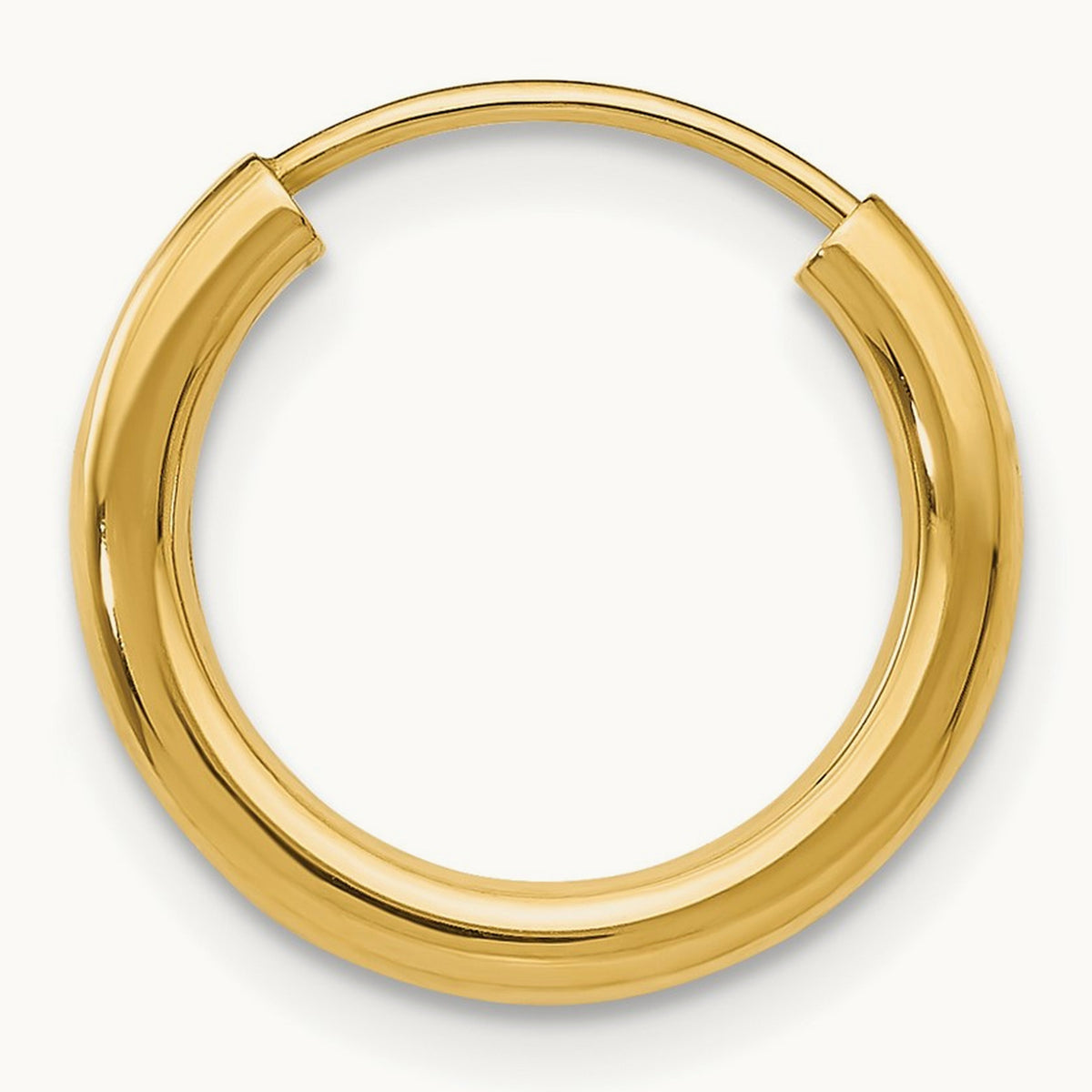 Single 14k Polished Round Endless Hoop Earring, 2mm