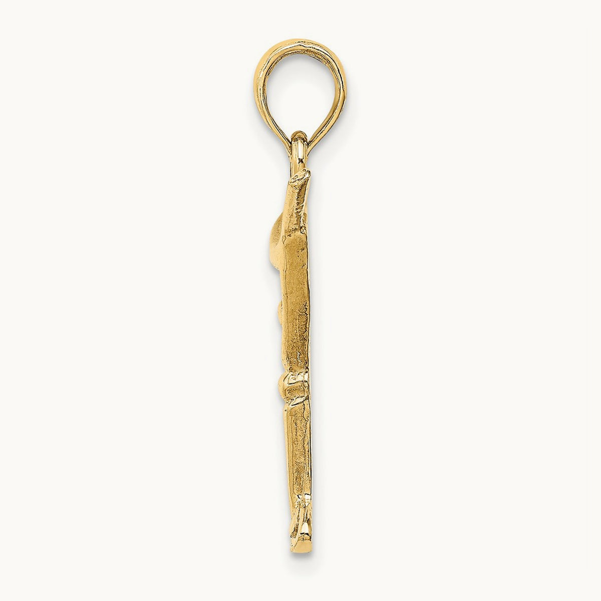 Polished Cut-Out Martini W/ Olive Charm, 14K
