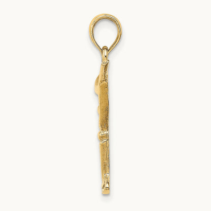 Polished Cut-Out Martini W/ Olive Charm, 14K